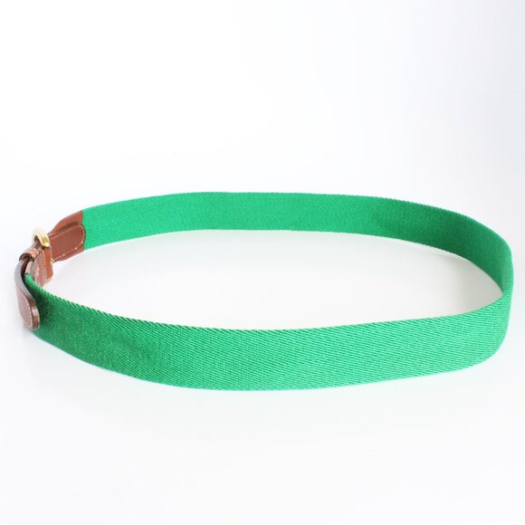 Brooks Brothers Belt Green Canvas Tan Leather Style 6949 Size 38 Mens Vintage - Picture 6 of 7